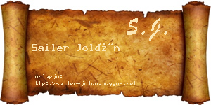 Sailer Jolán névjegykártya