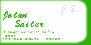 jolan sailer business card